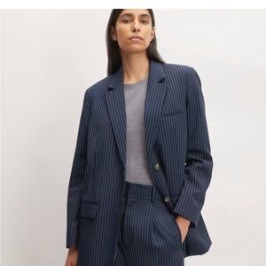 Everlane tencel pinstripe oversize blazer, size 8